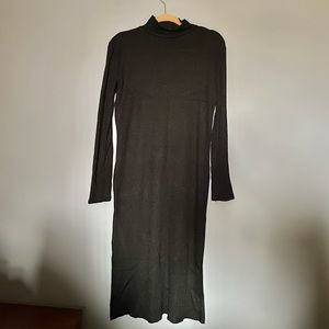 Banana republic black ribbed knit sweater dress